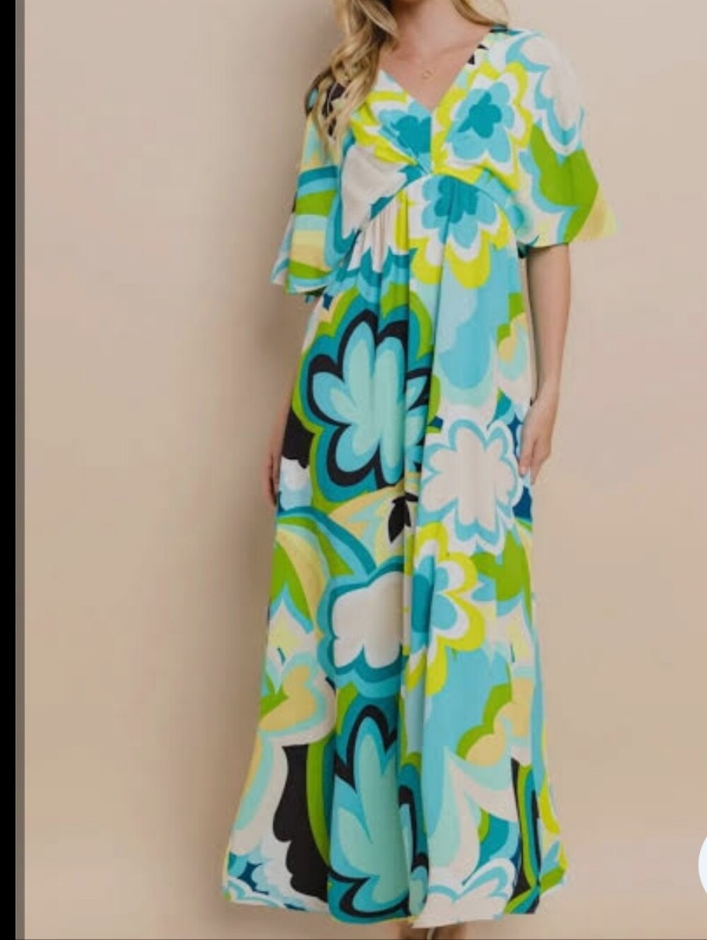 NWT Oddi Floral Printed Slit Maxi Dress Size 1X